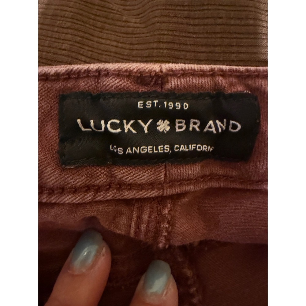 Lucky Brand Bridgette Skinny Jeans Burgundy Raw Hem Size 12/31 High Rise Wine - Picture 4 of 11